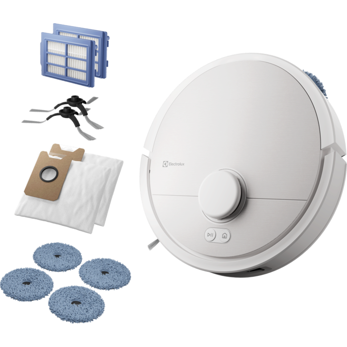 Electrolux 800 Robot Vacuum Cleaner with All-in-1 station Shell White 120 min