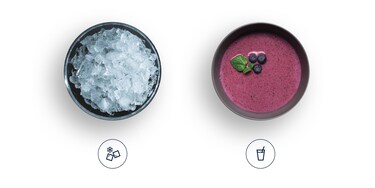 Crushed ice and smoothie