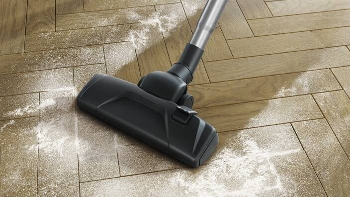 White dust on floor